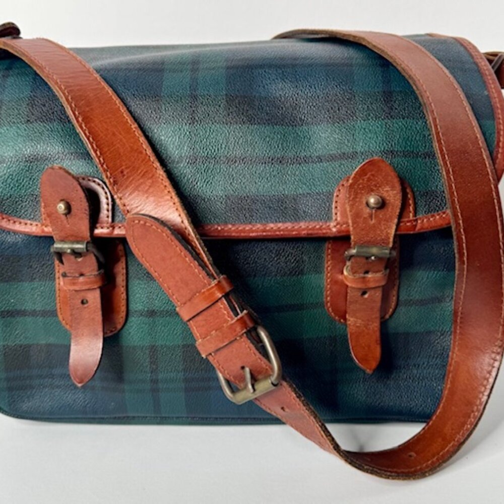 POLO RALPH LAUREN Vintage Blackwatch Messenger Bag, Pre-Owned in Great Condition